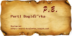 Pertl Boglárka névjegykártya
